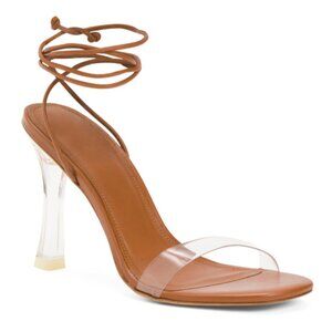 LARROUDE leather gloria ankle strap heeled sandals NWT sz